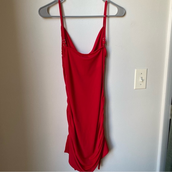 Tiger Mist Red Ruched Mini Dress size small - Picture 6 of 6